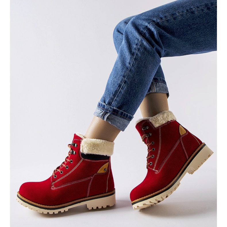 Červené zateplené boty Montalbino 1