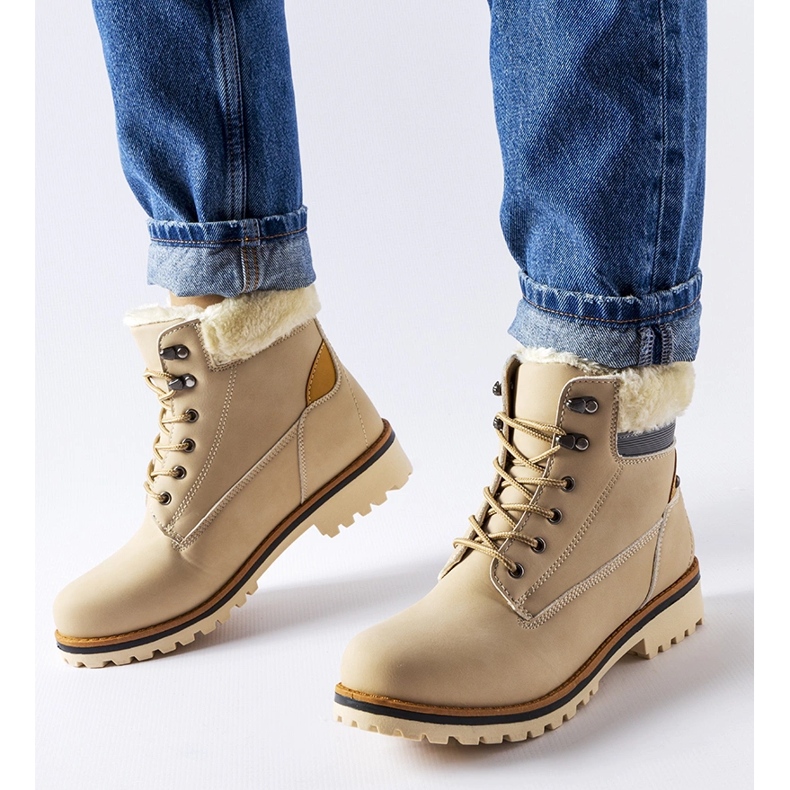 Béžové zateplené holínky Montalbino béžový 1