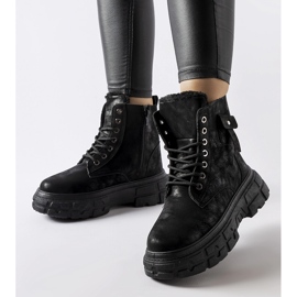 Inna Černé zateplené kozačky na platformě Lina černá 1