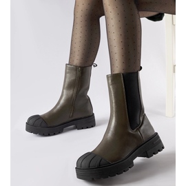 Inna Tmavě zelené zateplené boty Porcigatone zelená 1