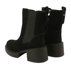 Filippo Kožené semišové kozačky na vysokém podpatku, černé černá 3 Filippo Kožené semišové kozačky na vysokém podpatku, černé černá 3