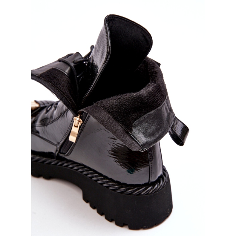 Dámské kotníkové boty Patent Worker s ozdobou Černá S.Barski MR870-67 1