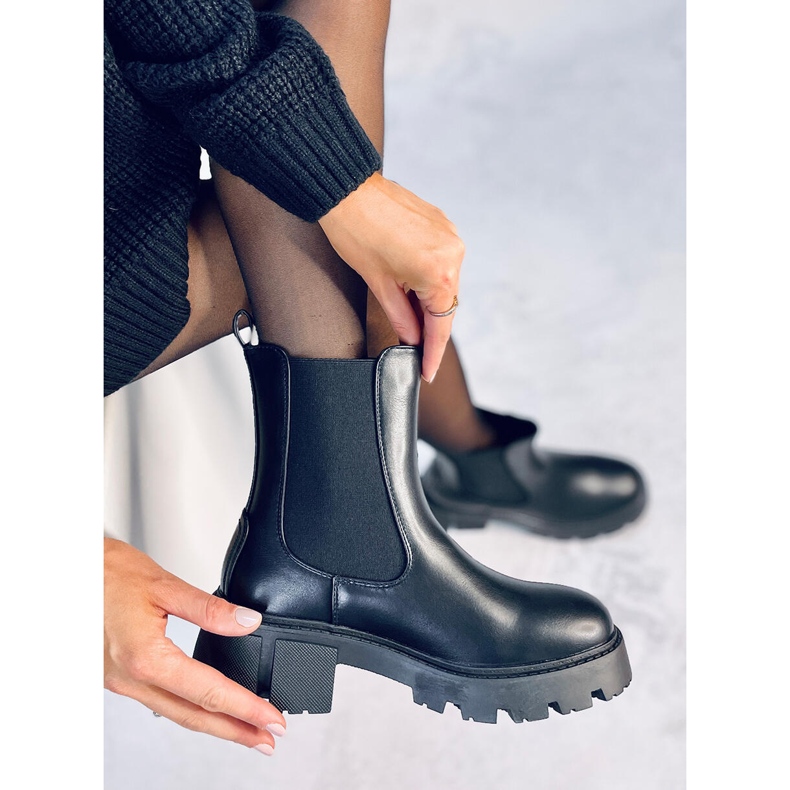 Vysoké Chelsea boty od Rumer Black černý 1