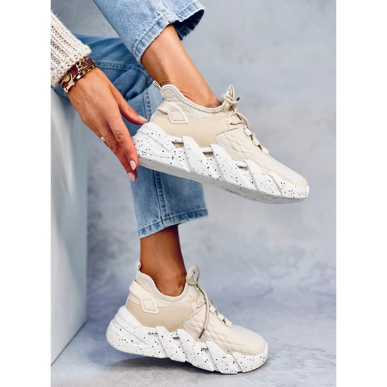 Ponožkové sportovní boty Indu Beige béžový 2 Ponožkové sportovní boty Indu Beige béžový 2