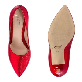 Marco Shoes Červené červené jehlové podpatky na vysokém podpatku z pravé kůže červený 1