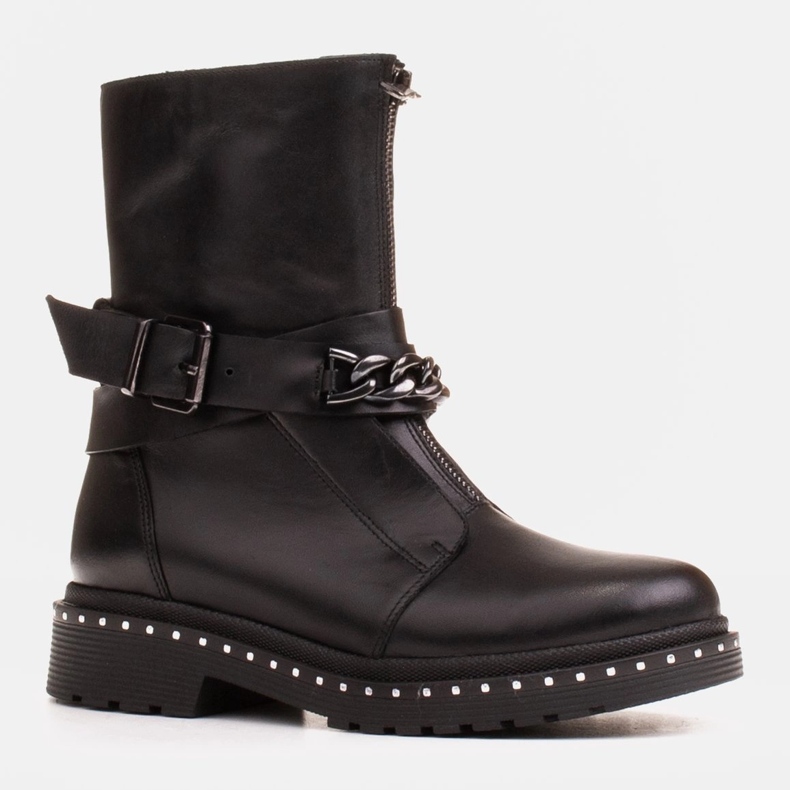 Marco Shoes Dámské turistické boty Marco 1262B s řetízkem, Glany černá 1