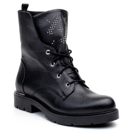 Marco Shoes Marco 1342B svázané dámské boty s tryskami a zipem černý 1