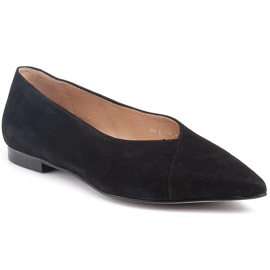 Marco Shoes Přírodní semišové černé balerínky černý 1