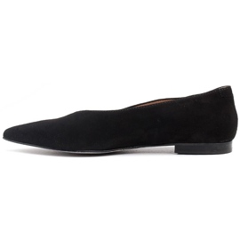 Marco Shoes Přírodní semišové černé balerínky černý 2