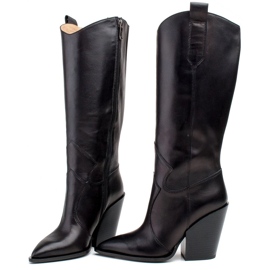 Marco Shoes Černé dámské boty Marco 1399K kovbojské boty černý 2