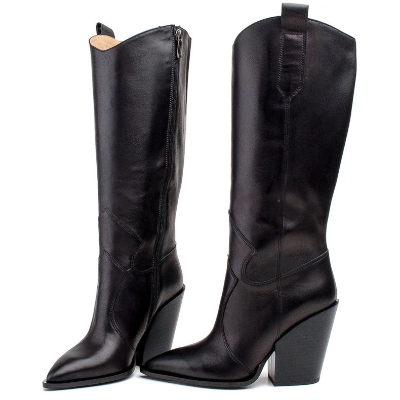 Marco Shoes Černé dámské boty Marco 1399K kovbojské boty černý 2