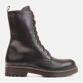 Marco Shoes Vysoké kotníkové boty, kozačky zavázané na průsvitné podrážce černý 1
