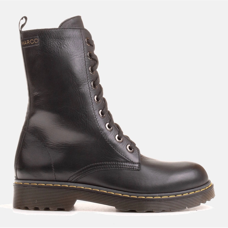 Marco Shoes Vysoké kotníkové boty, kozačky zavázané na průsvitné podrážce černý 1