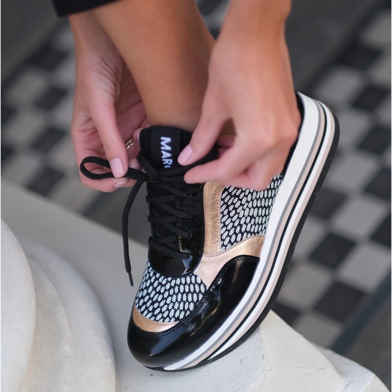 Marco Shoes Lehké tenisky na silné podrážce z přírodní kůže černá 1