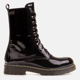 Marco Shoes Vysoké kotníkové boty, kozačky zavázané na průsvitné podrážce černý 1