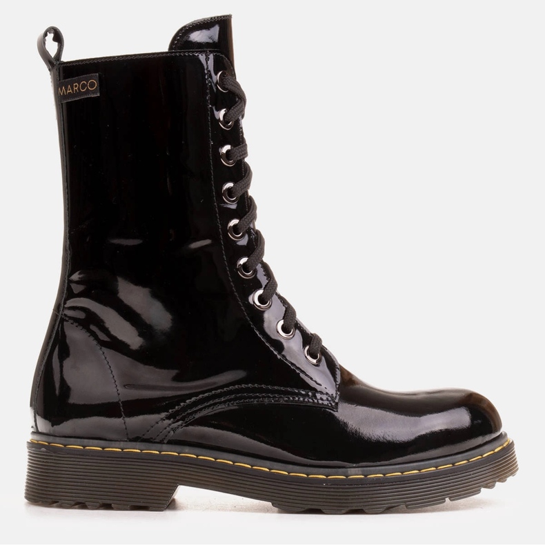 Marco Shoes Vysoké kotníkové boty, kozačky zavázané na průsvitné podrážce černý 1