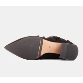 Marco Shoes Originální semišové kozačky s ozdobnými třásněmi černá 8