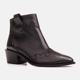 Marco Shoes Černé kozačky vyrobené z přírodní lícové kůže černý 1