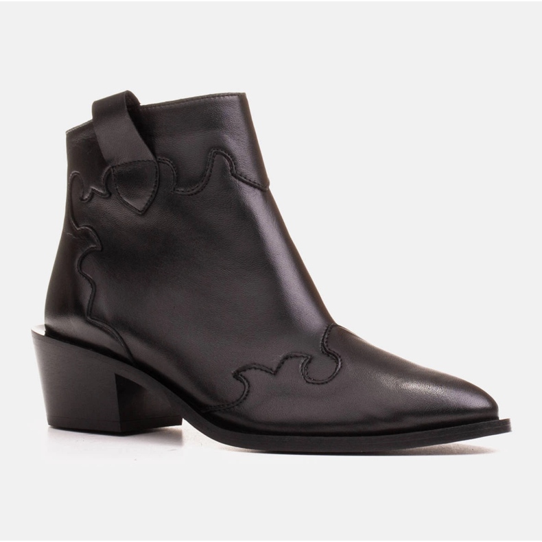 Marco Shoes Černé kozačky vyrobené z přírodní lícové kůže černý 1