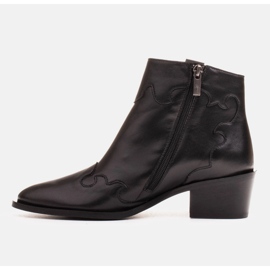 Marco Shoes Černé kozačky vyrobené z přírodní lícové kůže černý 2