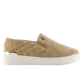 Semišové slip-on tenisky 7103 Beige béžový 1