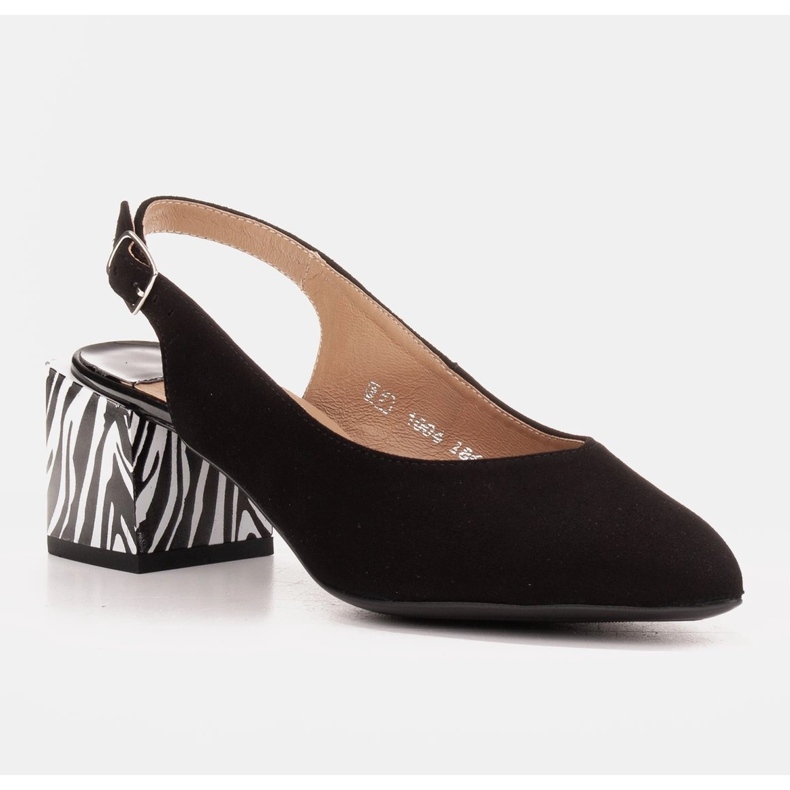 Marco Shoes Elegantní dámské lodičky na zebrovém podpatku černý 1