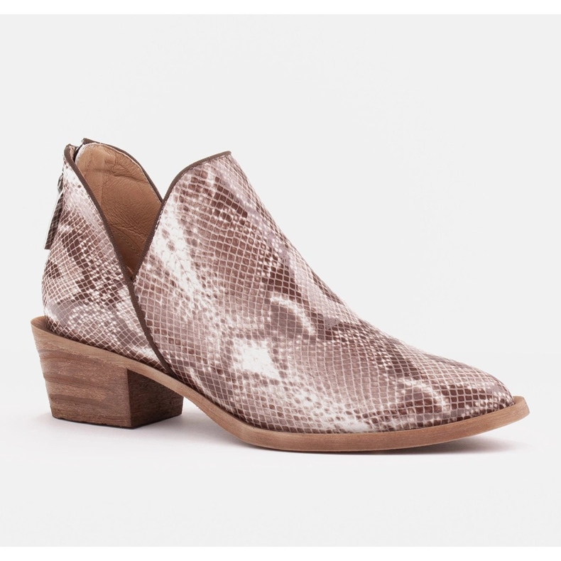 Marco Shoes Boty z přírodní kůže s výstřihem do V. béžový hnědý 1