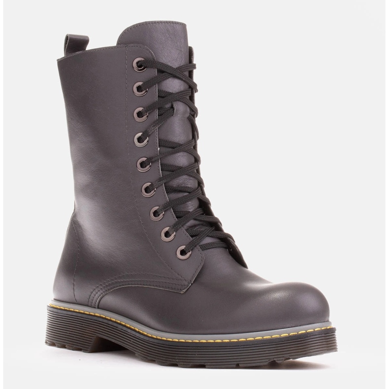 Marco Shoes Vysoké kotníkové boty, kozačky zavázané na průsvitné podrážce šedá 2