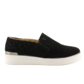 Semišové slip-on tenisky 7103 Black černý 2