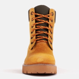 Marco Shoes Voděodolné holínky z impregnované žluté kůže žluť 2