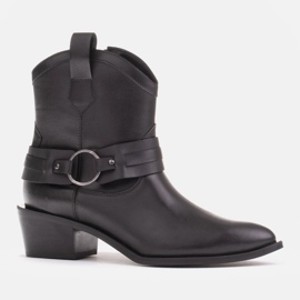 Marco Shoes Kovbojské boty Kaja s ozdobným páskem černý 1