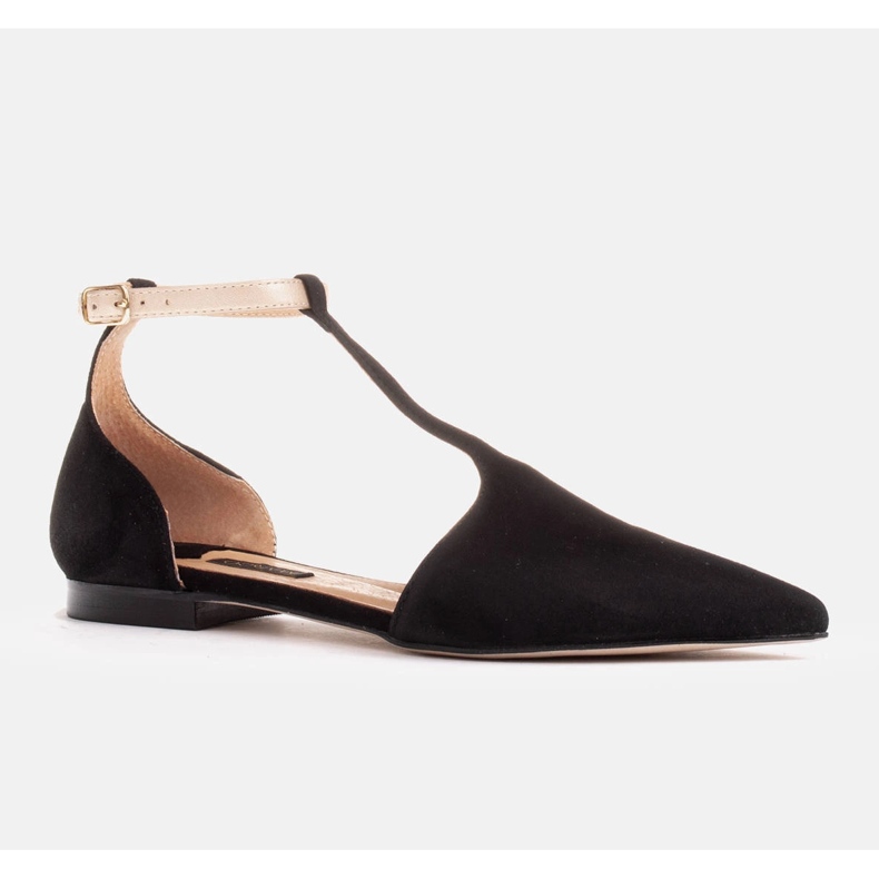 Marco Shoes Semišové sandály s páskem kolem kotníku černý 1