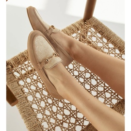 Marco Shoes Mokasíny se zlatým ornamentem béžový 2