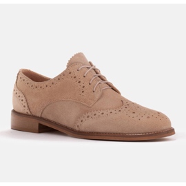 Marco Shoes Boty s ozdobnou perforací béžový 1