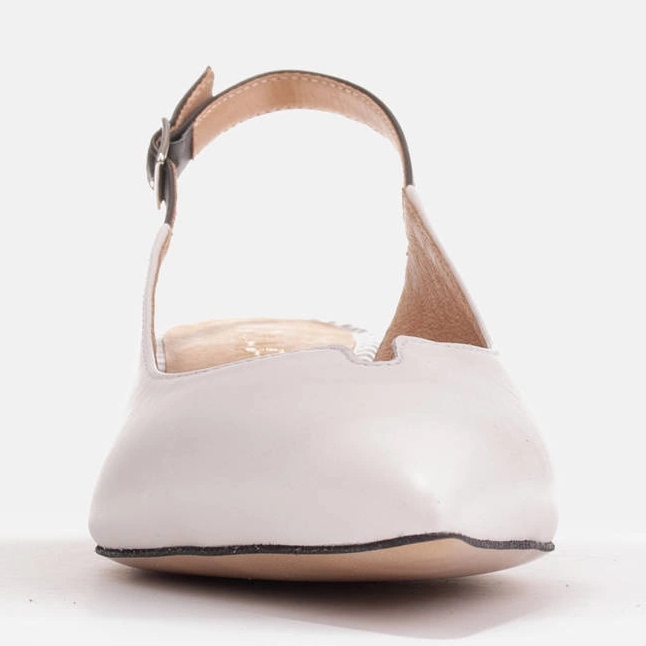 Marco Shoes Nízké lodičky na otevřeném podpatku z jemné přírodní kůže bílý černý 1