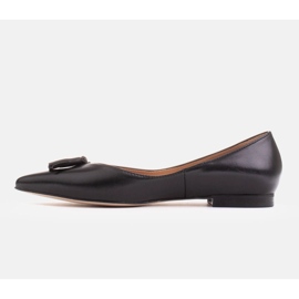 Marco Shoes Kožené baleríny s ozdobnými třásněmi černý 2