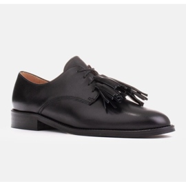 Marco Shoes Šněrovací boty s třásněmi černá 1