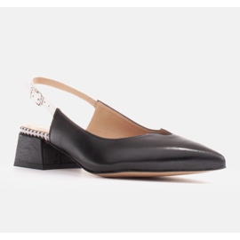 Marco Shoes Nízké lodičky na otevřeném podpatku z jemné přírodní kůže bílý černý 1