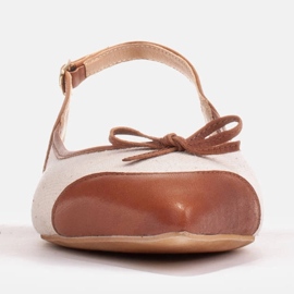 Marco Shoes Sandály v kombinaci přírodní kůže a látky béžový 2