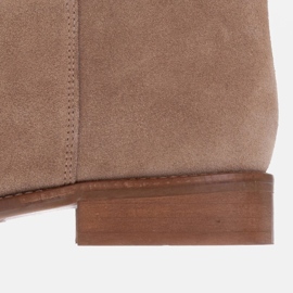 Marco Shoes "Trubkové" kozačky na nízkém podpatku béžový 1