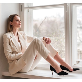 Marco Shoes Decentní lodičky z přírodního semiše černá 2