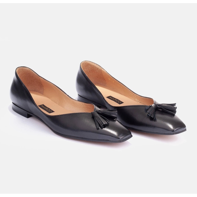 Marco Shoes Decentní balerínky s třásněmi černý 2