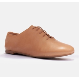 Marco Shoes Baleríny vyrobené z jemné lícové kůže hnědý 1
