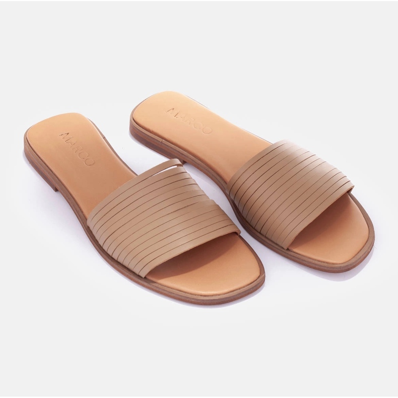 Marco Shoes Kožené pantofle béžový 1