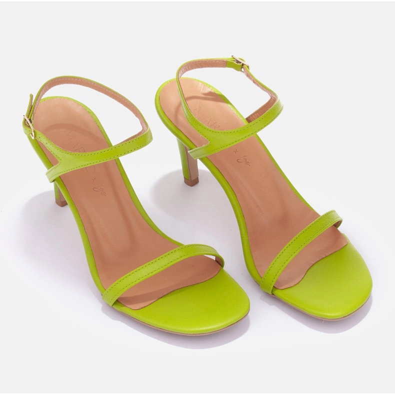 Marco Shoes Sandály na vysokém podpatku zelený 1