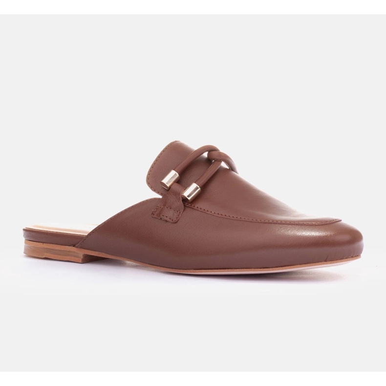 Marco Shoes Pantofle s ozdobou hnědý 1