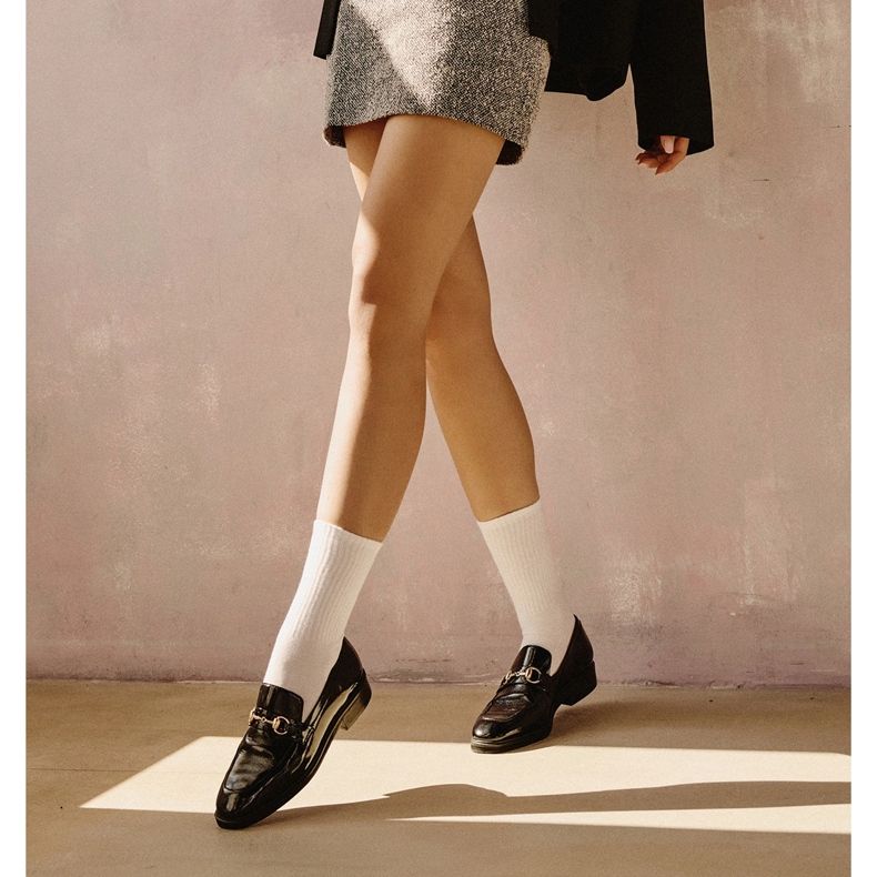 Marco Shoes Leštěné mokasíny černá 1