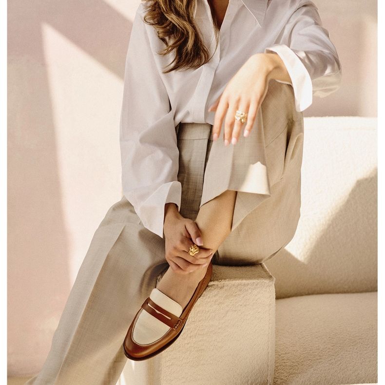 Marco Shoes Mokasíny vyrobené z přírodní kůže hnědý 2