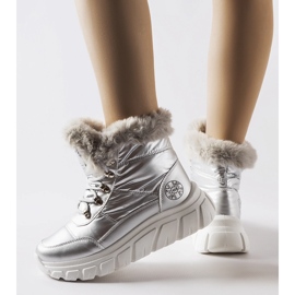 Stříbrné sněhule Lee Cooper LCJ-23-44-1954L stříbro 1