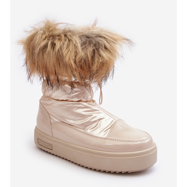 Dámské sněhule s kožešinou Béžová Big Star MM274380 béžový 1